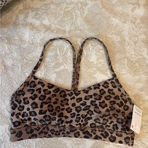 lululemon leopard flow y bra size 8